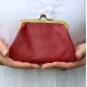 Miranda Red Coin purse with cards leather
